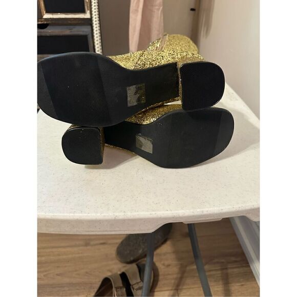 Ellie Women's Gold Glitter Go-Go Chelsea Boots Size 10 - Picture 9 of 9